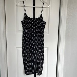 J Crew black and light tan polka dot dress